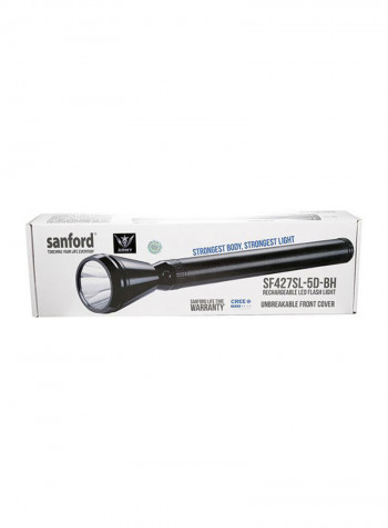 Rechargeable LED Flash Light Black 3x6centimeter