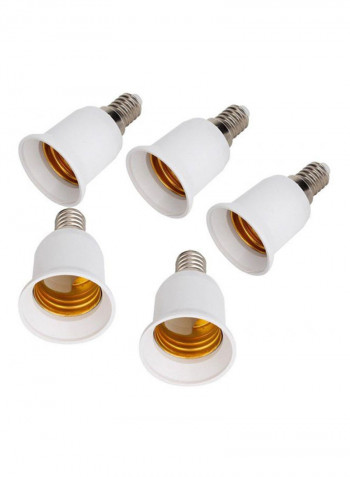 Set Of 5 Piece Lamp Bulb Holder White 3x8centimeter