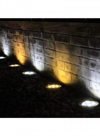 4-Piece Solar 40Lm Pathway Light White 13x13centimeter