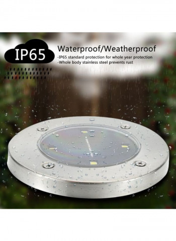 4-Piece Solar 40Lm Pathway Light White 13x13centimeter