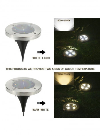 4-Piece Solar 40Lm Pathway Light White 13x13centimeter