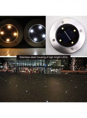 4-Piece Solar 40Lm Pathway Light White 13x13centimeter