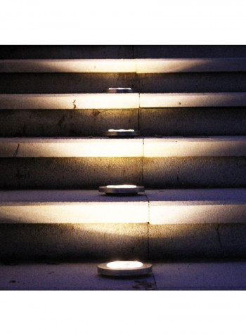 4-Piece Solar 40Lm Pathway Light White 13x13centimeter