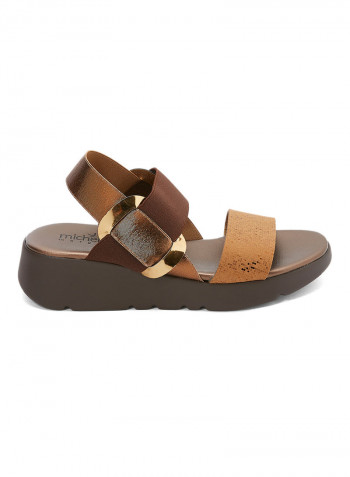 Casual Mid Heel Sandals Brown
