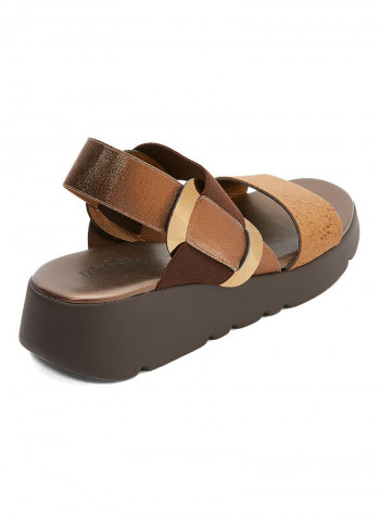 Casual Mid Heel Sandals Brown