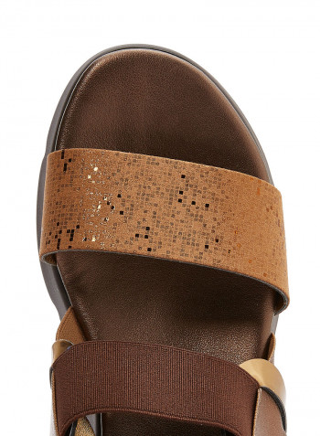 Casual Mid Heel Sandals Brown