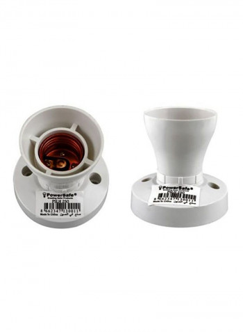 E27 Base Batten Bulb Holder White 14x19centimeter