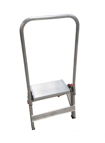2-Step Compact Stool Ladder Silver 79x55x17centimeter