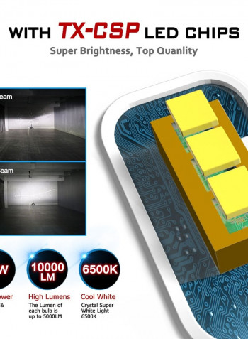 9003 60W 10000LM Car LED Headlight 12V 24V
