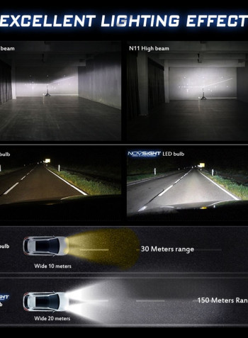 H8 Car LED Headlight Bulbs 90W 6000K