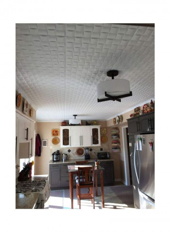 8-Piece Ceiling Tiles Set White 19.8x19.8x0.2inch