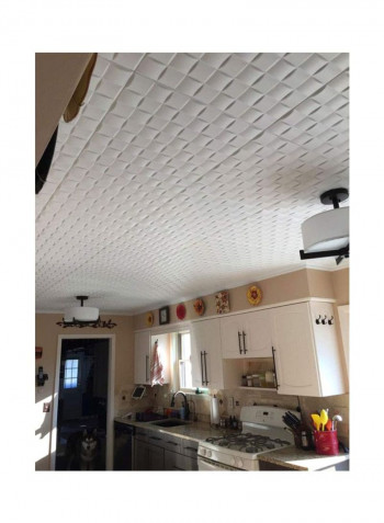 8-Piece Ceiling Tiles Set White 19.8x19.8x0.2inch