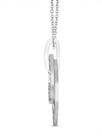 925 Sterling Silver Double Ring Circle Pendant Necklace