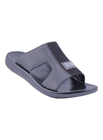 Kids Nubuck Print Arabic Sandals Black