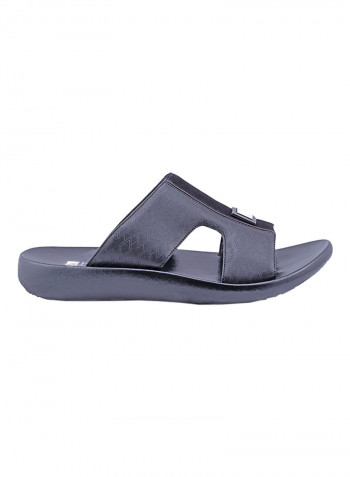 Kids Nubuck Print Arabic Sandals Black
