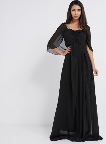 Short Sleeve Maxi Dress Black