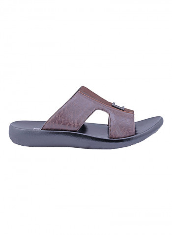 Kids Nubuck Print Arabic Sandals Brown
