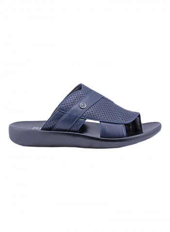 Laser-Cut Detail Arabic Sandals Navy