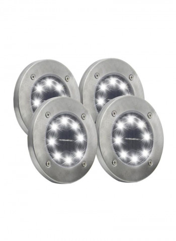4 Pack 8 LED Garden Pathway Outdoor In-Ground Lights White 12x13centimeter