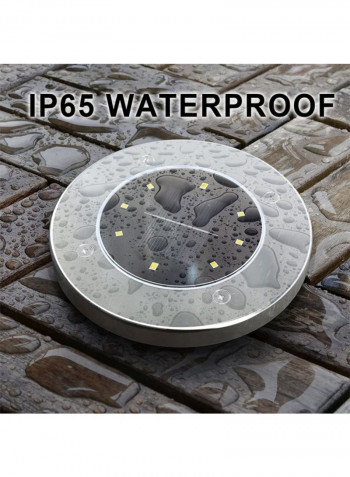 4 Pack 8 LED Garden Pathway Outdoor In-Ground Lights White 12x13centimeter