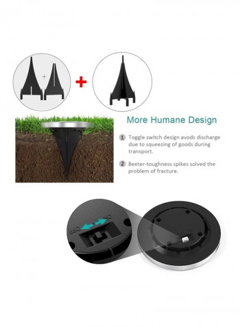 4 Pack 8 LED Garden Pathway Outdoor In-Ground Lights White 12x13centimeter