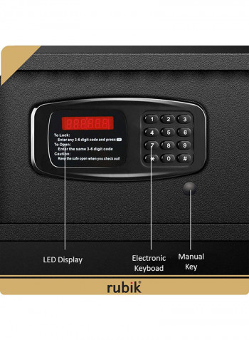 Electronic Digital Security Safe Box With Digital Lock Black 42 x 20 x 37centimeter