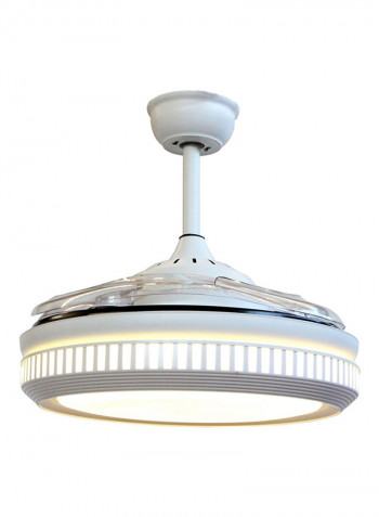 LED Ceiling Lamp With Fan And Remote Control White/Grey 28x54centimeter