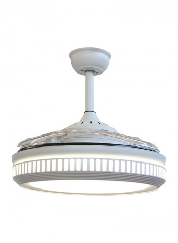 LED Ceiling Lamp With Fan And Remote Control White/Grey 28x54centimeter