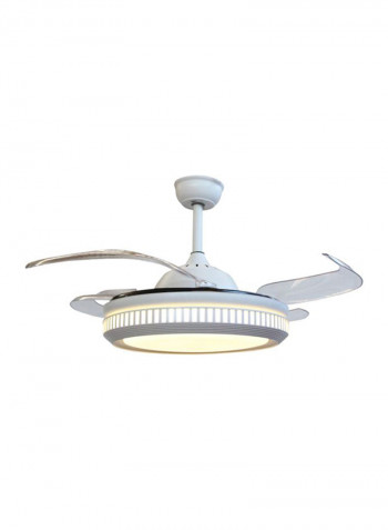 LED Ceiling Lamp With Fan And Remote Control White/Grey 28x54centimeter
