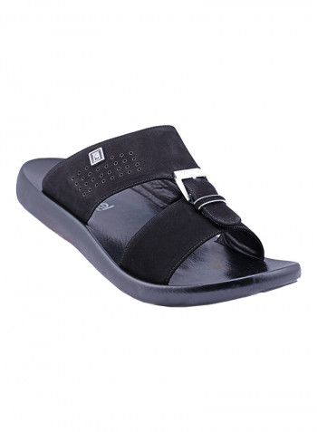 Kids Perforated Arabic Sandals Black