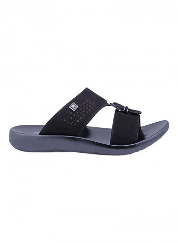 Kids Perforated Arabic Sandals Black