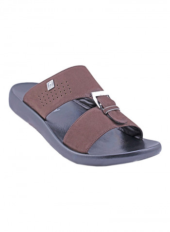 Kids Perforated Arabic Sandals Brown