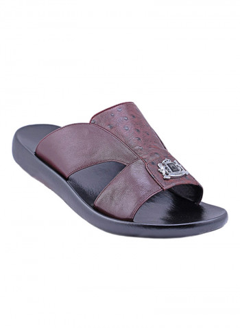 Logo Embellished Arabic Sandals Brown