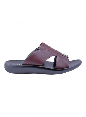 Logo Embellished Arabic Sandals Brown