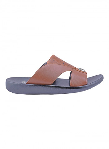 Logo Embellished Arabic Sandals Brown