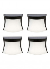 4 Pack 3 LED Outdoor Solar Lights Wall Light White 11x11centimeter