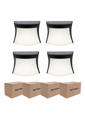 4 Pack 3 LED Outdoor Solar Lights Wall Light White 11x11centimeter