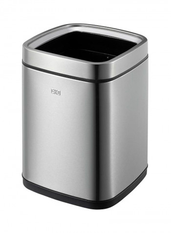 Open Top Trash Bin Silver 35L
