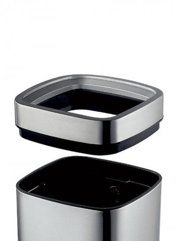 Open Top Trash Bin Silver 35L