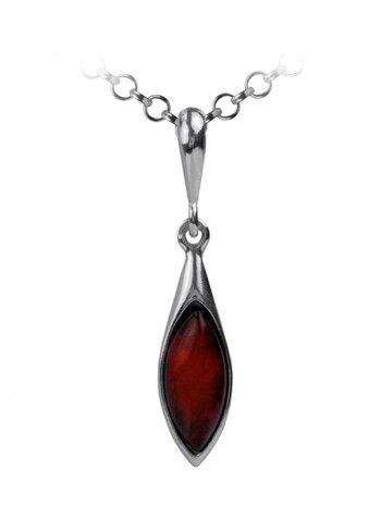 Dark Amber Small Drop Pendant Chain