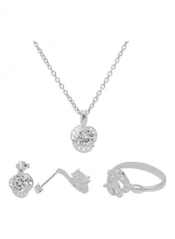 4-Piece Sterlling Silver Infinity Pendant Set