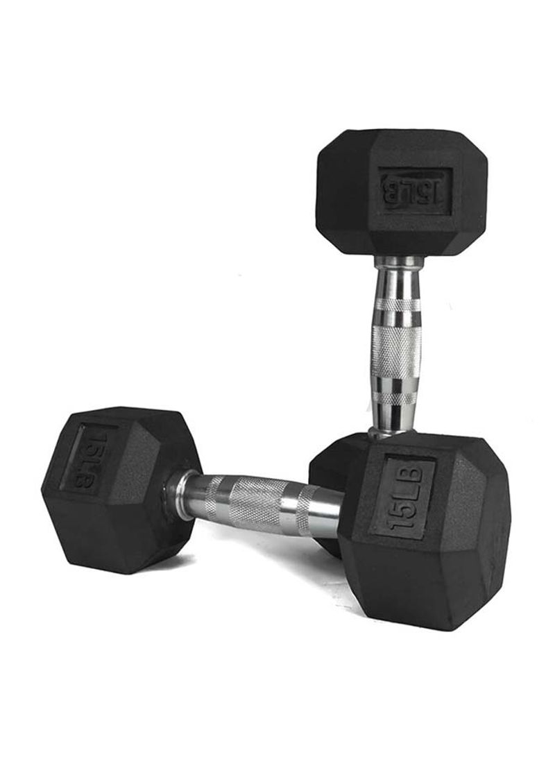 Rubber Hex Dumbbell 15pound