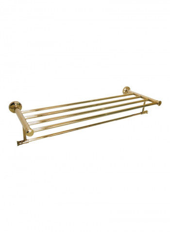 Classic Chrome Plated Towel Shelf Gold 65.3x17.8x30.1centimeter