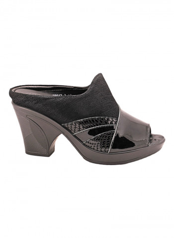 092-1997 Peep Toe Mules Black