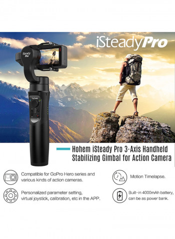 3-Axis Handheld Stabilizing Gimbal Support Black