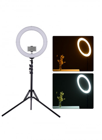 LED Fill Light CRI 90+ With Mini Ball Head Phone Holder 18inch Black