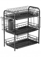 Three-Layer Snap-On Dish Rack Silver/Black 49x18x25cm reviews Three-Layer Snap-On Dish Rack Silver/Black 49x18x25cm