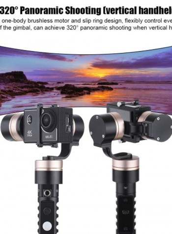 3-Axis Handheld Gimbal Stabilizer For GoPro/Xiaoyi Black/gold