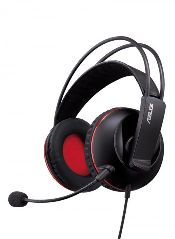 Cerberus Wired Over-Ear Gaming Headphones With Mic For PS4/PS5/XOne/XSeries/NSwitch/PC Black/Red