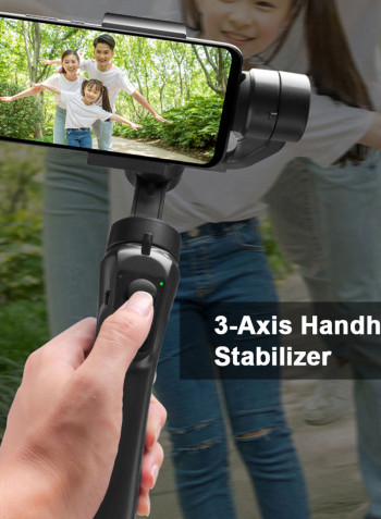 F6 Smartphone Gimbal 3-Axis Handheld Stabilizer For Smartphones 34.3cm Black